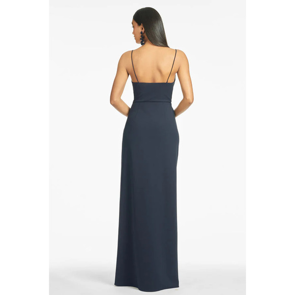 NWT Sachin & Babi Paulina 4-Way Stretch Crepe Gown Cowl Neck Navy Blue Size 6 - Picture 2 of 16